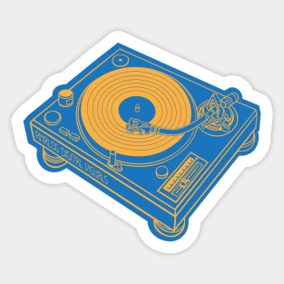 Turntable (Yellow Orange Lines + Green Blue Drop Shadow) Analog / Music Sticker